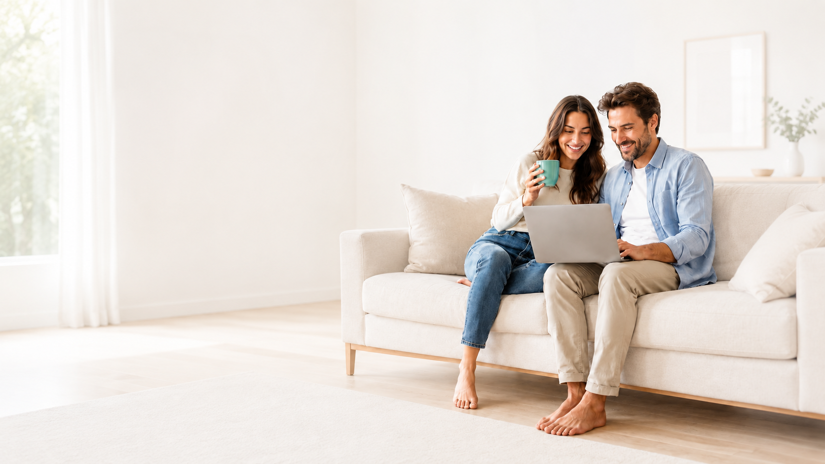 Pareja calculando si les conviene amortizar la hipoteca